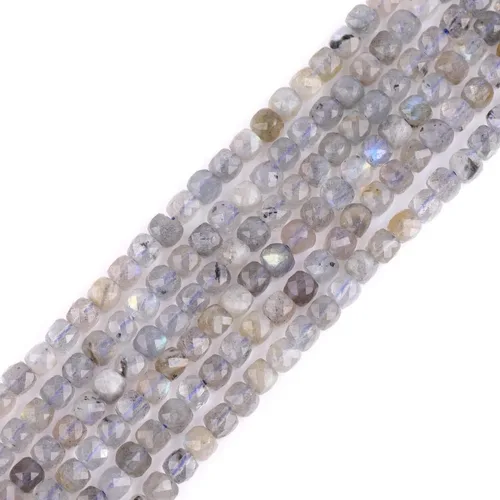 Miniatura 19 de GEM-Inside - Cuentas espaciadoras pequeñas de 0.098 in de espinela negra natural, cuentas espaciadoras en forma de cubo facetado, cuentas para hacer