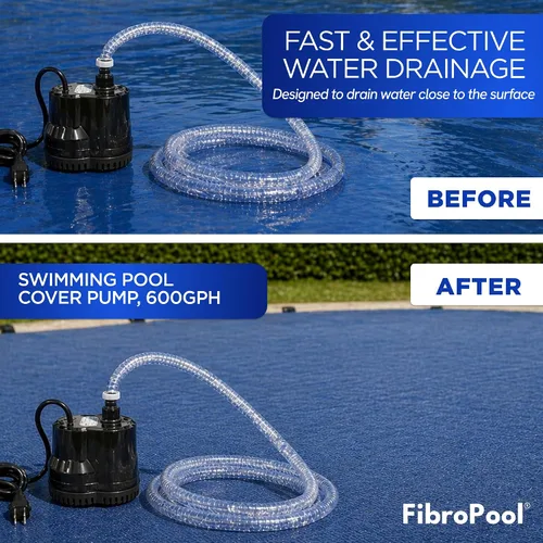 Miniatura 5 de FibroPRO bomba eléctrica de drenaje para cobertor de invierno para alberca (600 GPH)