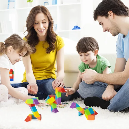 Miniatura 7 de Cubo de serpiente mediano, paquete de 4 juguetes sensoriales para aliviar el estrés, suministros a granel, bolsas de regalo, juguetes para ansiedad