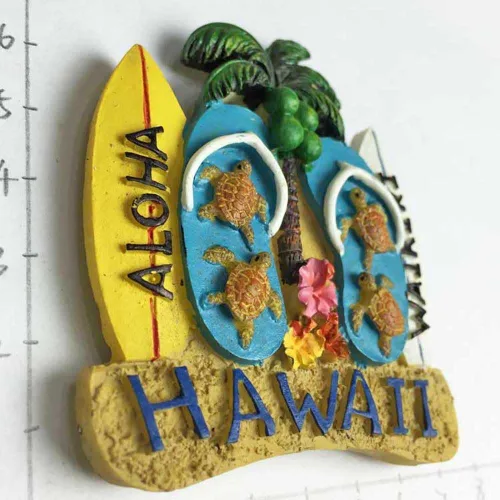 Miniatura 3 de Hawaii USA America Imán del refrigerador 3D Beach Slipper Travel Sticker Souvenirs Collection, decoración del hogar y de la cocina, imán