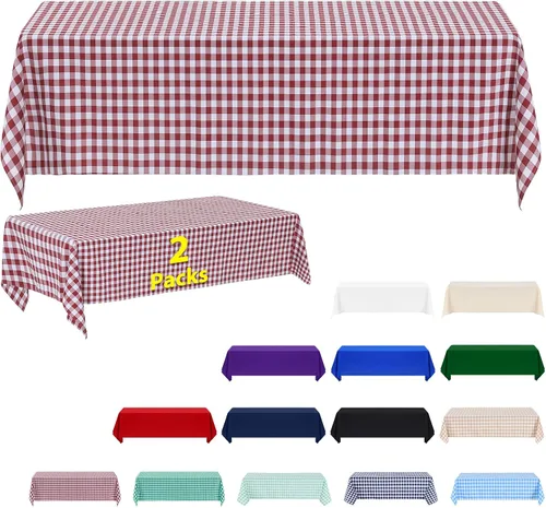 Miniatura 68 de ABCCANOPY Paquete de 3 manteles rectangulares de poliéster de 60 x 84 pulgadas, para interiores y exteriores, resistentes a las manchas, lavable
