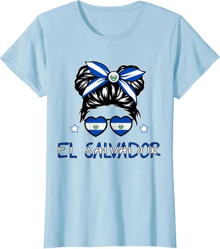 Miniatura 22 de Camiseta de El Salvador para Niñas Bandera Patrimonio Hispano Salvadoreño