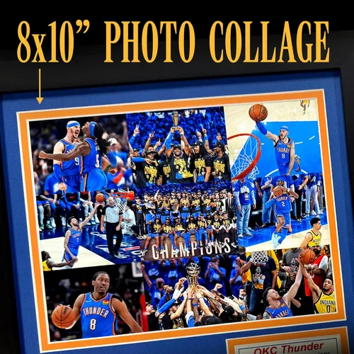 Miniatura 4 de Oklahoma City Thunder (OKC) 2024-2025 NBA Finals Champions Recuerdos coleccionables de baloncesto Imagen enmarcada y regalo de collage de fotos