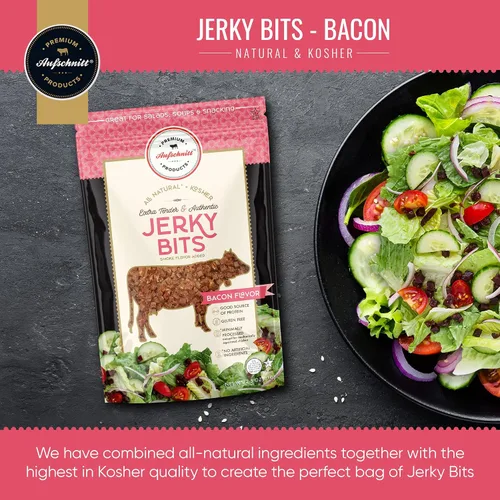 Miniatura 2 de Aufschnitt Jerky Bits - Bocadillos saludables hechos de carne de res y pollo, con alto contenido de proteínas, kosher y apto para dieta cetogénica