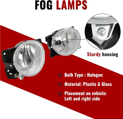 Miniatura 3 de Luz antiniebla HECASA compatible con Honda Pilot 2009-2011 Reemplazo para 33901SZA305 HO2595100 33951SZA305 HO2594100 Luz antiniebla de conducción