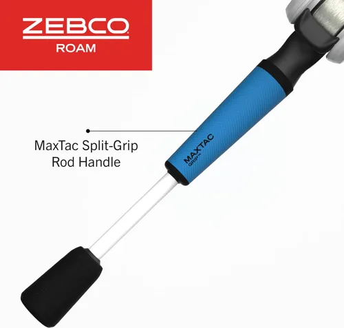 Miniatura 6 de Zebco Roam Carrete Baitcast y Combo de Caña de Pescar, Caña de Pescar de Fibra de Vidrio de 6 Pies 6 Pulgadas de 2 Piezas con Mango de Caña