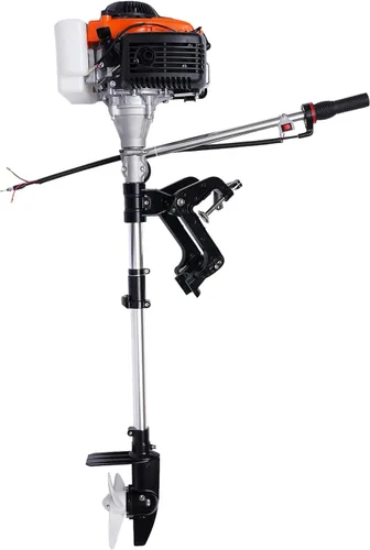 Miniatura 9 de DNYSYSJ Motor fuera de borda con sistema de refrigeración por aire y arranque manual para barcos de pesca inflables, yates, herramientas de deportes