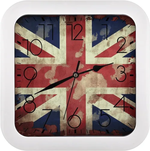 Miniatura 24 de 10" Square Modern Wall Clock,African Mud Cloth Tribal Print Kitchen Clocks Wall Battery Operated,Silent Non Ticking Unique Funny Cute Wall Clock for