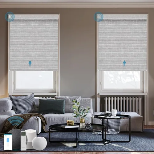Miniatura 23 de Persiana Motorizada, Compatible con Homekit Thread-Enabled, Persianas Inteligentes 100% Opacas con Control Remoto, Persiana Enrollable Eléctrica