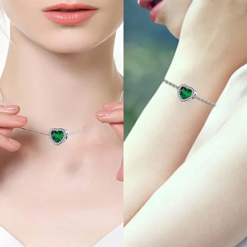 Miniatura 4 de LongLuck Dije de ojo de cristal para pulsera Pandora, dije de plata de ley 925 con circonitas cúbicas para mujer, Plata esterlina, cristal