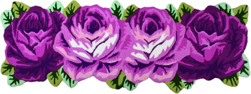 Miniatura 34 de Alfombrilla Abreeze con 4 rosas, alfombrillas con diseño de flores azul, hecha a mano, antideslizante (no se desliza), alfombrilla moderna, de puede