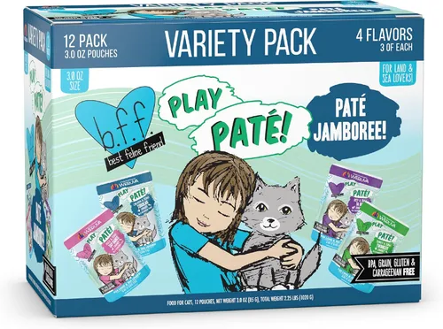 Miniatura 16 de Weruva B.F.F. Play - Best Feline Friend Paté Lovers, Aw Yeah!, Paté Partay! Paquete variado, bolsa de 3 onzas (paquete de 12)