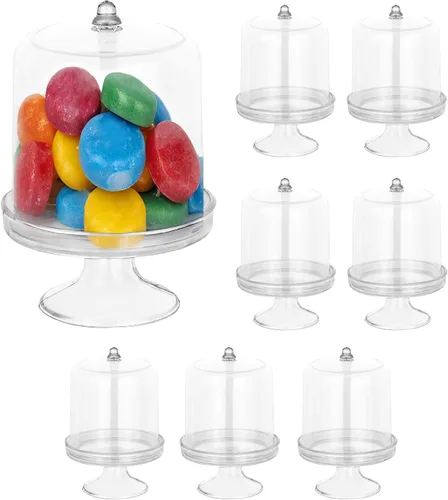 Miniatura 16 de Hammont Cajas de acrílico con forma de tarro de abrazadera, paquete de 6, 1.72 x 2.4 pulgadas, perfectas para bodas, cumpleaños, regalos de fiesta