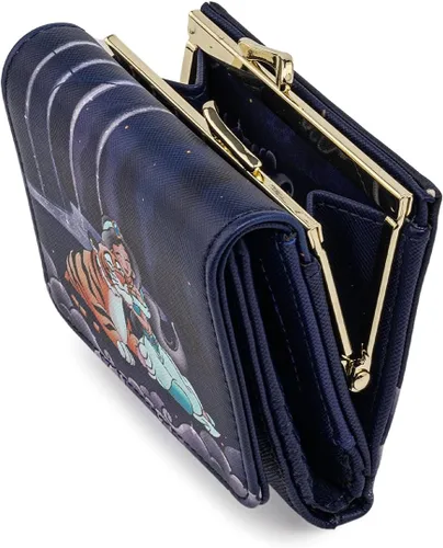 Miniatura 4 de Loungefly Disney Aladdin Jasmine Castle Kisslock Cartera, Violeta oscuro, Cartera