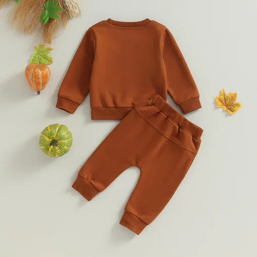 Miniatura 6 de Hoanselay Conjunto de sudadera de manga larga con capucha y pantalones de otoño e invierno para bebé niño