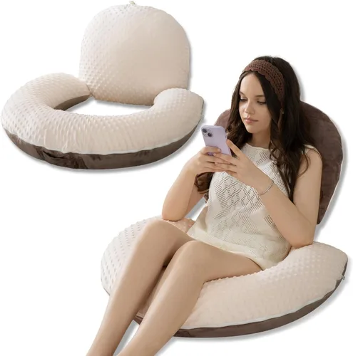 Miniatura 11 de INSEN Almohada de lectura, almohada de espalda para sentarse en la cama para leer, enfermera y relajarse, almohada de lectura para adultos, madres