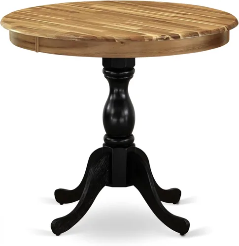 Miniatura 17 de East West Furniture AMT-ABC-TP - Mesa de cocina moderna y antigua, mesa de comedor redonda con base de pedestal, 36 x 36 pulgadas, crema