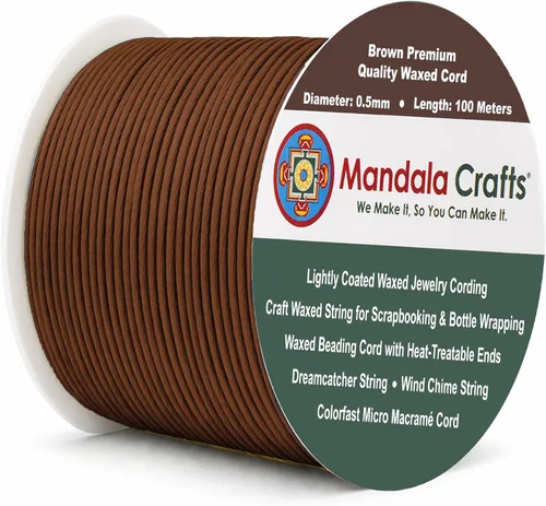 Miniatura 31 de Cuerda Mandala Crafts 0.03 pulgadas 109 yardas para hacer joyería, artesanía, macramé, cuerda de algodón encerado Negro
