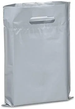 Miniatura 3 de Nuevo: extra gruesas de 1.5 mil - 50 bolsas de mercancía brillantes, bolsas de compras al por menor, 9 x 12 pulgadas con mango plegable reforzado
