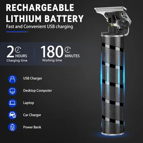Miniatura 6 de Ufree Cortadora de barba para hombres, Cuchillas en T de separación cero, Cortapelos inalámbrico, Afeitadoras eléctricas para hombres, Kit de aseo