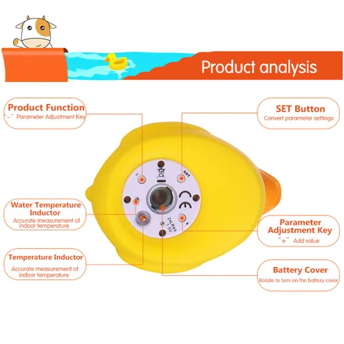 Miniatura 7 de b&h Termómetro de baño para bebés y termómetro de habitación, sensor mejorado, termómetro de temperatura del agua para bañera infantil, productos