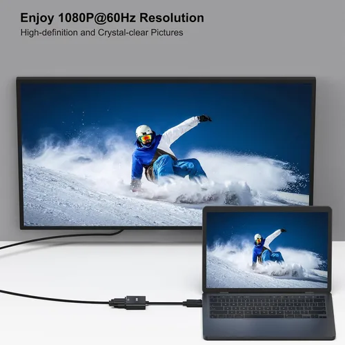 Miniatura 5 de BENFEI Conversor DisplayPort a VGA, cable macho a hembra chapados para Lenovo, Dell, HP, ASUS.