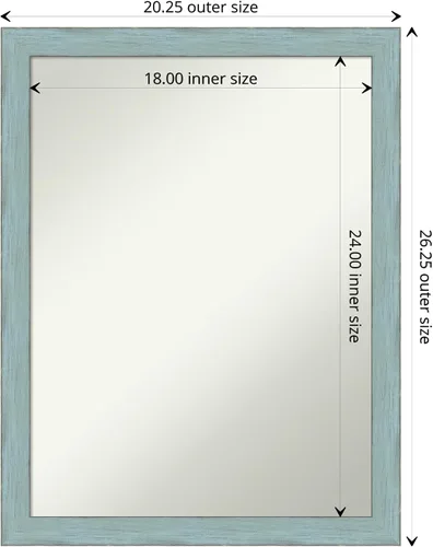 Miniatura 4 de Amanti Art Espejo de pared, espejo de marco de madera rústica azul cielo para decoración de pared o uso como espejo de baño para sobre el fregadero