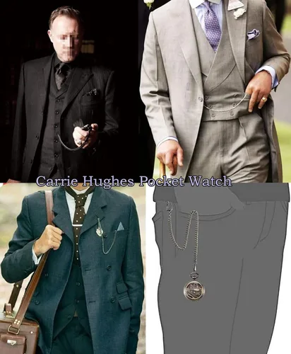 Miniatura 5 de Carrie Hughes Reloj de bolsillo mecánico de tren de vapor vintage para hombre con cadena en caja CH108B, CH108B, retro, moda, casual, negocios