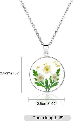 Miniatura 43 de Pressed Flower Necklace Gift for Women Personalized Handmade Necklaces Birth Flower Necklace