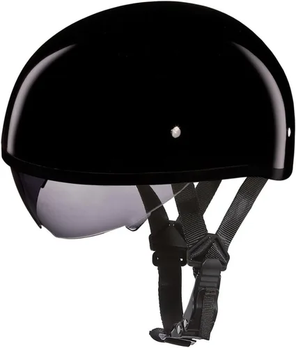 Miniatura 7 de Daytona Helmets Casco de media calavera con capucha para motocicleta con protector interno incorporado, aprobado por DOT, ligero, cómodo