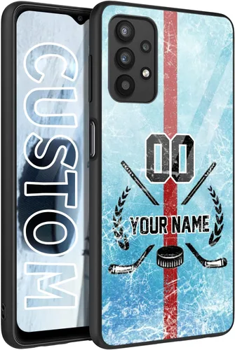Miniatura 14 de Personalized Ice Hockey vs Name Number US Flag Decor Rubber Cover Phone Case for Galaxy America Fire