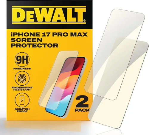 Miniatura 9 de DEWALT Protector de pantalla de vidrio resistente para iPhone 12 Pro Max, paquete de 2 protectores de pantalla de vidrio templado, compatible