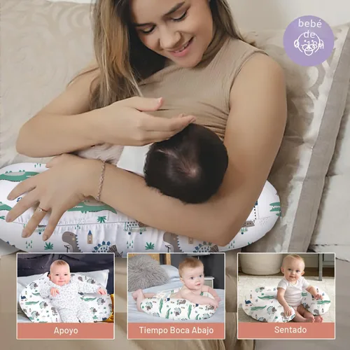 Miniatura 5 de Little Grape Land - Almohada de lactancia mejorada, lactancia materna y biberón durante 0 a 16 meses, funda suave lavable a máquina con relleno