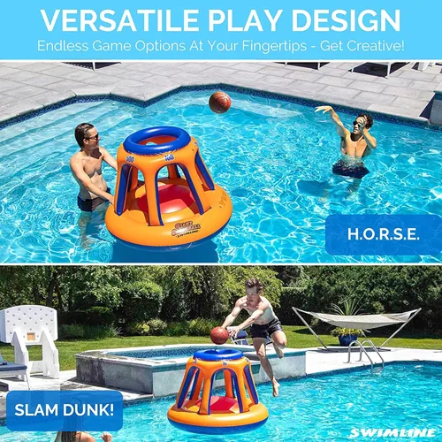 Miniatura 4 de Piscina inflable gigante de juguete Swimline para shootball Juego de baloncesto flotante (inflable)