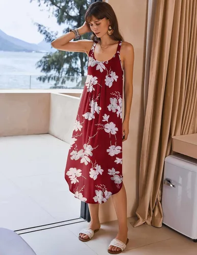 Miniatura 3 de Ekouaer Camisón largo sin mangas para mujer, camisón suave, camisón para dormir, ropa de dormir, vestidos de descanso