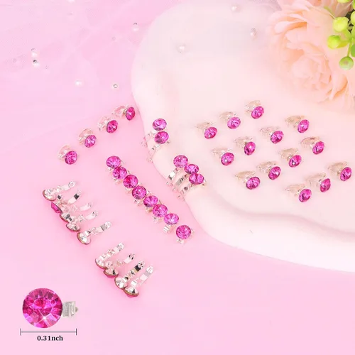 Miniatura 6 de YISSION Mini accesorios para el cabello con diamantes de imitación, 40 horquillas de cristal brillante y pequeños pasadores decorativos para bodas