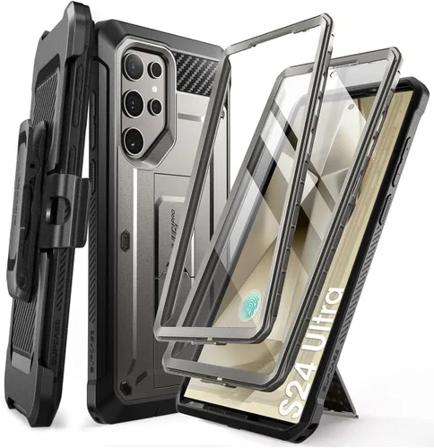 Miniatura 13 de SUPCASE Funda para Samsung Galaxy S24 Ultra con soporte, [Unicorn Beetle Pro] [2 marcos frontales]