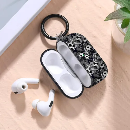 Miniatura 5 de Gedicht Funda para Airpods Pro, lindo diseño de fútbol de TPU suave fundas para Airpods Pro 1ª generación, a prueba de golpes para Airpods Pro 2019