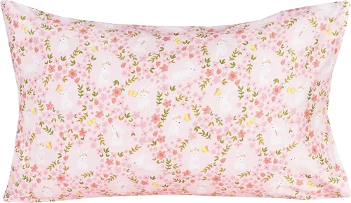 Miniatura 4 de Scientific Sleep Juego de sábanas rosa con flores y conejos de 100% algodón, 3 piezas para cama individual, juego de ropa de cama para niños, bebés
