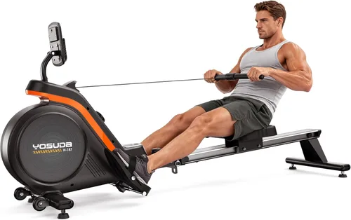 Miniatura 13 de YOSUDA Rowing Machine for Home, Magnetic Rower Machine for Beginners to Athletes, Use with Resistance Adjustment Function, Bluetooth, App Supported