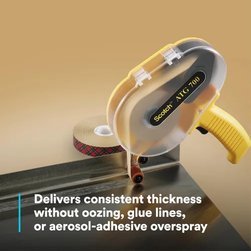 Miniatura 6 de Scotch ATG 700 aplicador de adhesivo, dispensa 1/2 y 3/4 de rollos ATG anchos, Paquete de 1, Amarillo, 1
