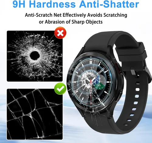Miniatura 2 de Suoman Paquete de 4 protectores de pantalla de vidrio templado para Samsung Galaxy Watch 4 Classic de 1.81 pulgadas (1.811 in) para Galaxy Watch 4