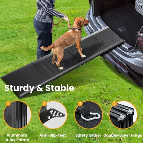 Miniatura 5 de Rampa para perros para automóvil, 71''x 17'' rampa para mascotas para perros grandes con superficie antideslizante, rampas extra largas para perros