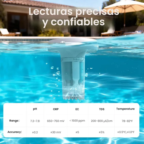 Miniatura 4 de AIPER HydroComm - Monitor inteligente de piscina, prueba automática de agua 24/7 para piscinas, jacuzzis y spas, probador digital preciso 5 en 1