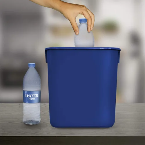 Miniatura 8 de Acrimet Papelera para escritorio, 3.25 galones, 13 cuartos de galón, 12 litros, basurero (plástico) (color azul) (juego de 4)