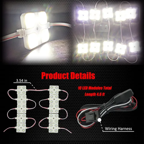 Miniatura 8 de Kit de luz LED interior Ampper, para furgoneta, Blanco
