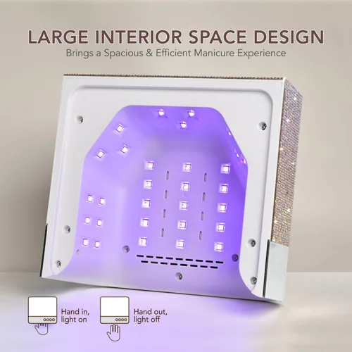 Miniatura 5 de GAOY Lámpara de uñas UV profesional, diseño de cavidad grande para uñas largas, 36 luces LED de curado rápido con sensor infrarrojo para gel