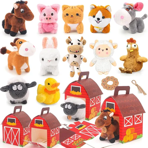 Miniatura 9 de HAPGFS 12 piezas de cachorros de peluche mini con llavero, adopta un perro de fiesta con bolsas de regalo, animales a granel con juguetes de regalo
