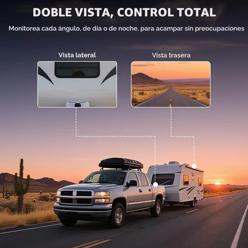 Miniatura 4 de Cámara de respaldo inalámbrica, cámara de respaldo para caravana con monitor HD de 7 pulgadas, sistemas de cámara de respaldo dual para camión