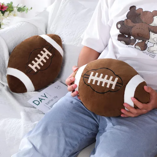 Miniatura 6 de HyDren 2 almohadas de felpa de fútbol – Almohadas suaves y esponjosas de fútbol de 12 pulgadas para niños, niñas, dormitorio, cuarto de bebé